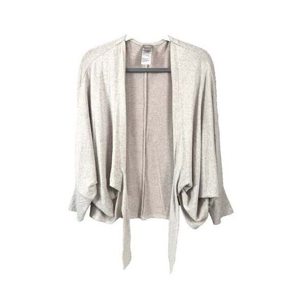 Chicos SZ 1 M 8 Cozy Front Tie dolman batwing sleeve draped Cardigan Blush Pink - Picture 5 of 12